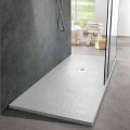 Receveur de Douche 160x70 Design Moderne en Résine Blanche Effet Ardoise - Sommo
