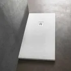 Receveur de douche 170x70 en résine effet pierre avec grille en acier - Domio Viadurini