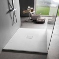 Receveur de Douche Carré Design 90x90 en Résine Blanche Effet Velours - Estimo