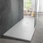 Receveur de douche moderne 170x80 finition effet ardoise en résine blanche - Sommo Viadurini