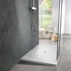 Receveur de douche moderne 90x70 en résine blanche effet ardoise - Sommo Viadurini