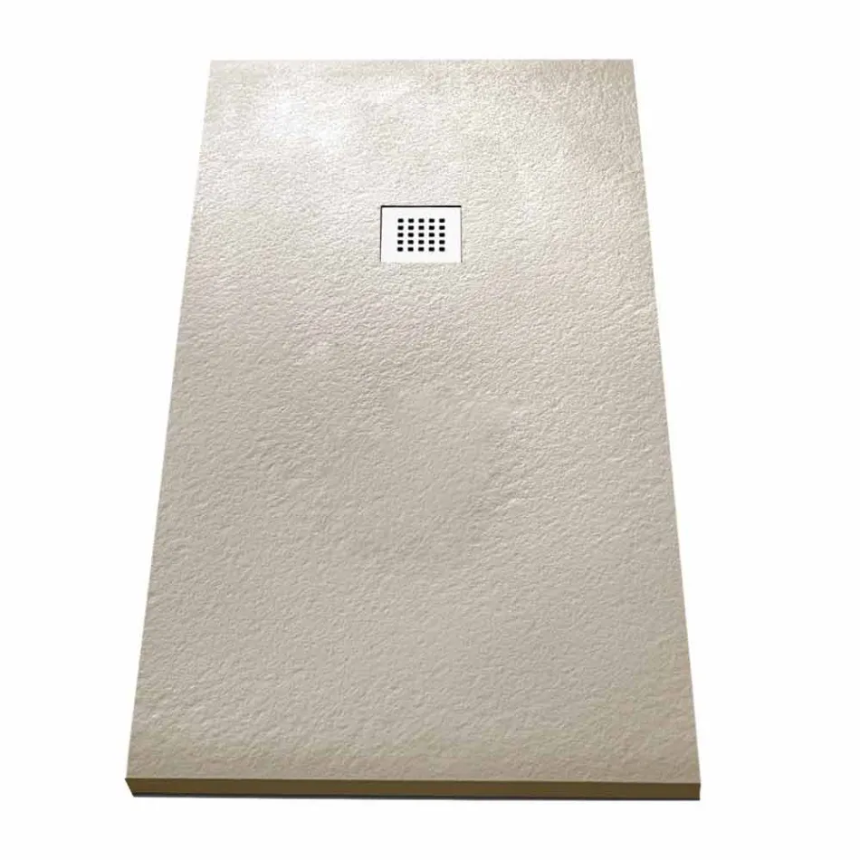 Receveur de douche rectangulaire moderne 160x80 en résine effet pierre - Domio Viadurini