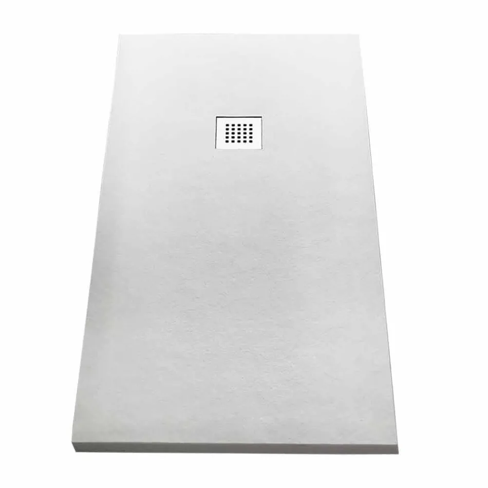 Receveur de douche rectangulaire moderne 160x80 en résine effet pierre - Domio Viadurini