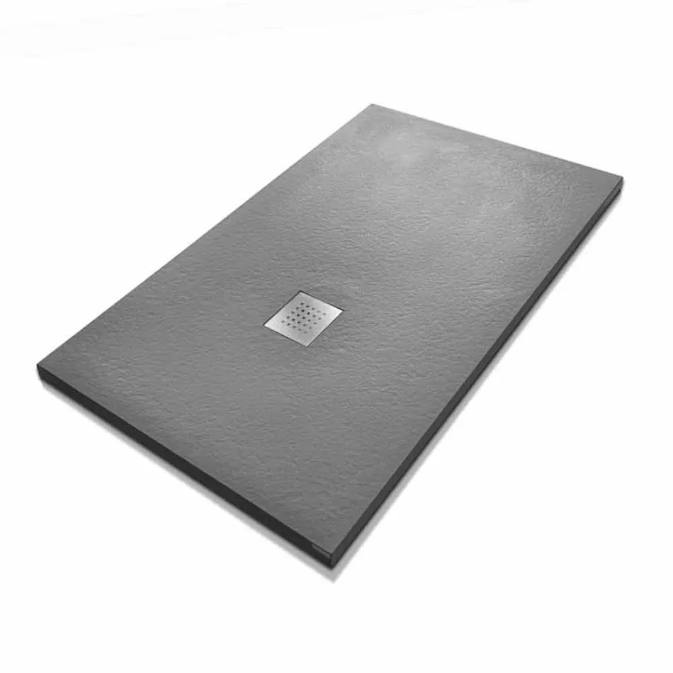 Receveur de douche rectangulaire 140x90 en résine effet pierre - Domio Viadurini