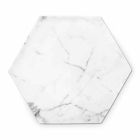 Assiette Hexagonale Design en Marbre de Carrare Blanc Fabriqué en Italie - Sintia Viadurini