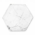 Assiette Hexagonale Design en Marbre de Carrare Blanc Fabriqué en Italie - Sintia