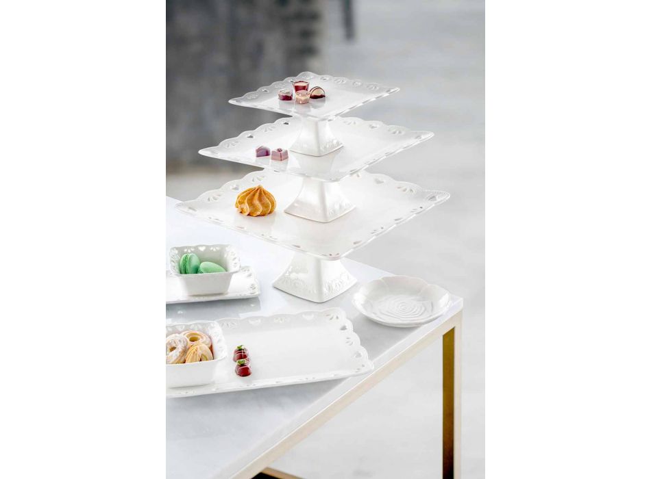Assiette en porcelaine élégante décorée à la main de 12 pièces - Rafiki Viadurini