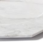 Grande Assiette Plate en Marbre Arabescato Satiné de Design Italien - Rhodium Viadurini