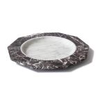 Assiette Plate en Marbre Satiné Diverses Finitions Design de Luxe Italien - Rhodium Viadurini