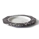 Assiette Plate en Marbre Satiné Diverses Finitions Design de Luxe Italien - Rhodium Viadurini