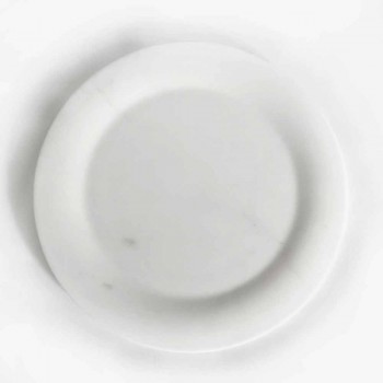 Assiette Plate en Marbre Statuaire Blanc Brillant de Design Made in Italy - Brandy