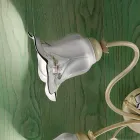 Plafonnier 4 Lumières en Métal et Céramique avec Roses Peintes à la Main - Pisa Viadurini