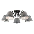 Plafonnier à 3 ou 5 Lumières en Céramique Effet Broderie Peinte à la Main - Ravenne Viadurini