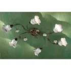 Plafonnier 6 Lumières en Céramique Artisanale avec Roses Décorées - Pise Viadurini