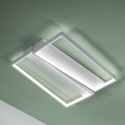 Plafonnier LED avec Structure Métallique Fini Blanc - Squadra Viadurini