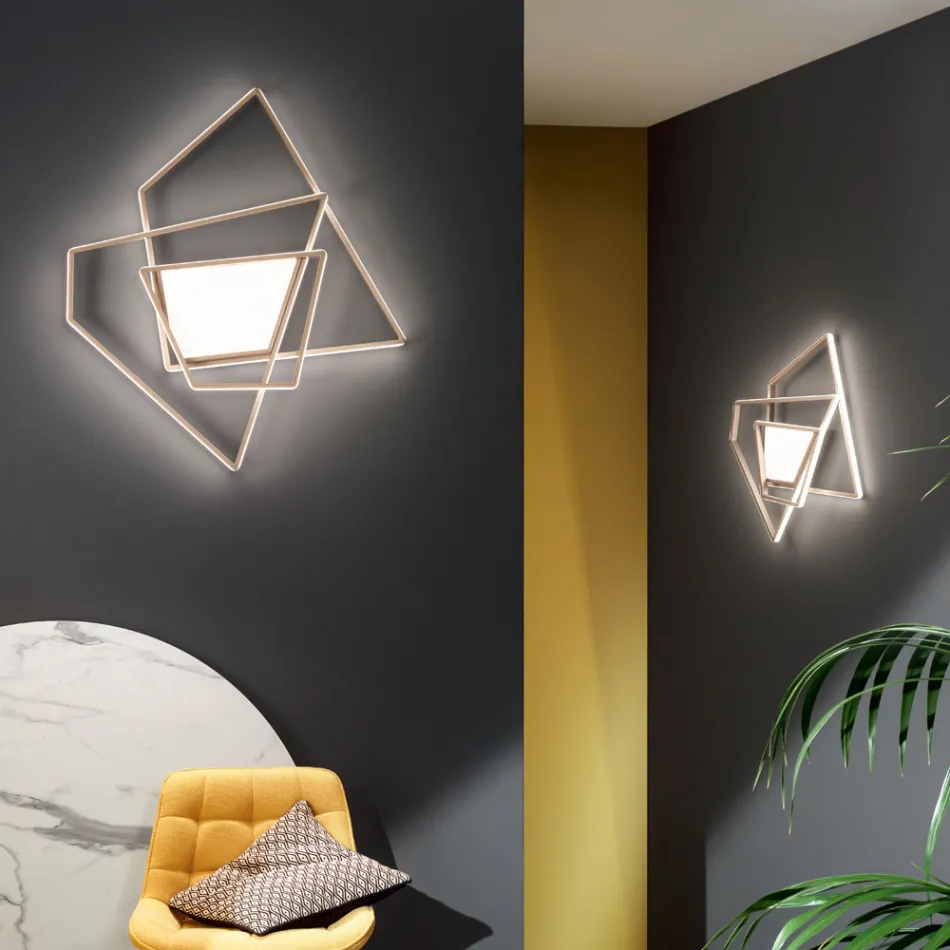 Applique Murale LED Dimmable en Métal Doré ou Argenté - Galactic Viadurini