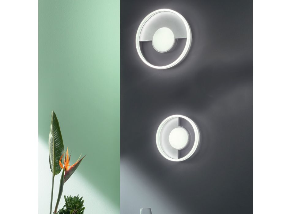 Applique Murale LED en Métal avec Diffuseur Périmétrique - Carmelino Viadurini