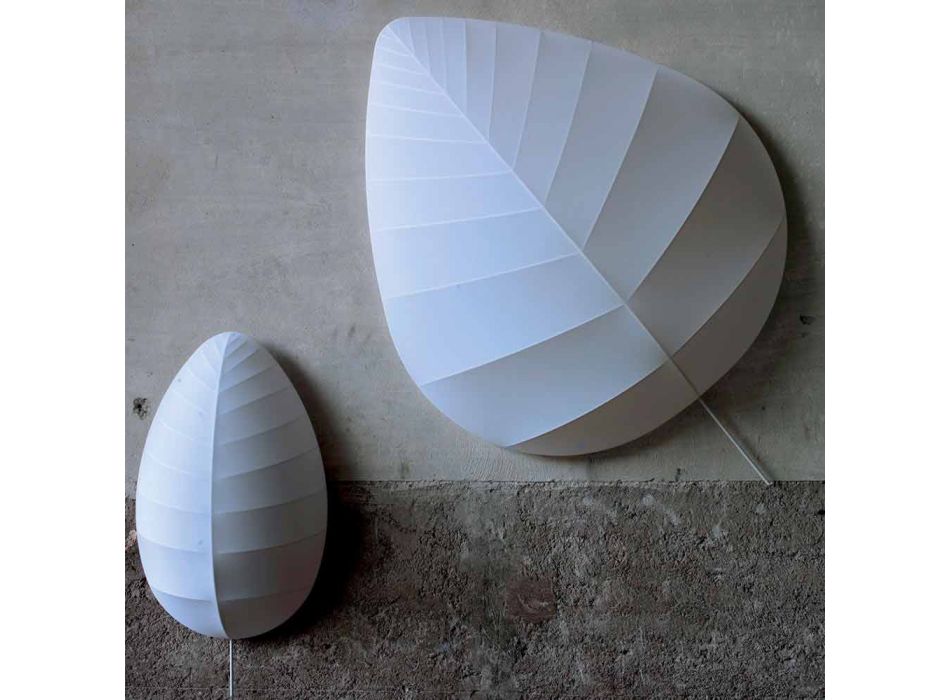 Applique en Métal et Design Lycra Blanc en 3 Dimensions - Feuillage Viadurini