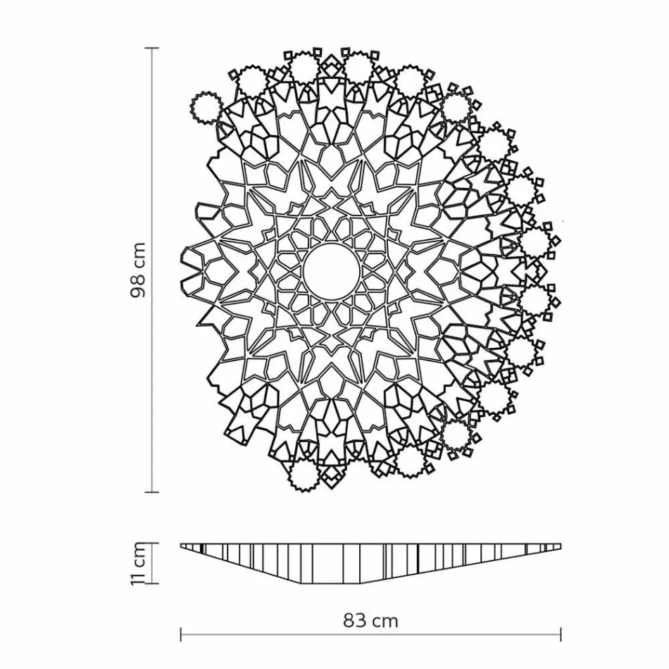Plafonnier Applique en Technopolymère Design Blanc ou Or 2 Tailles - Cathédrale Viadurini