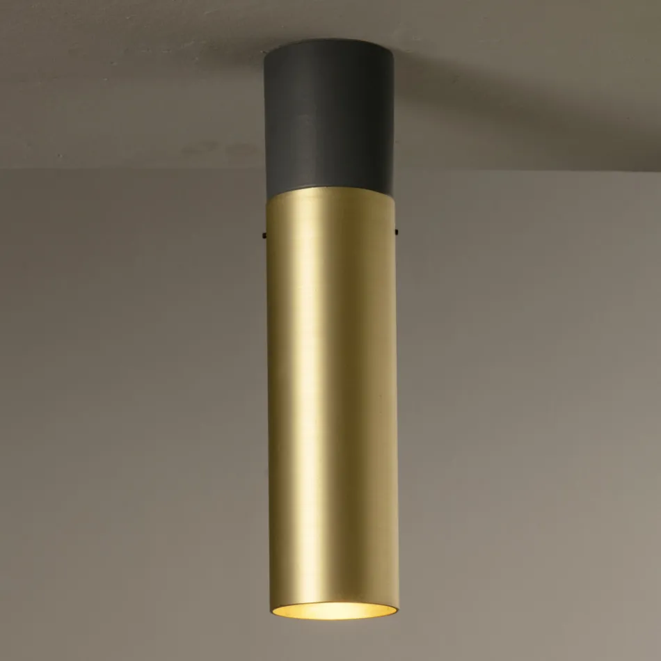 Plafonnier Artisan en Céramique et Laiton Made in Italy - Toscot Match Viadurini