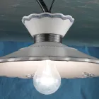 Plafonnier Artisan en Céramique Effet Broderie Peinte à la Main - Ravenne Viadurini