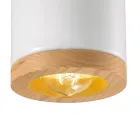 Plafonnier artisanal en bois et céramique de style nordique - Nateca Viadurini