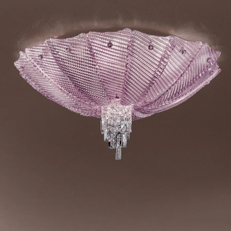 Plafonnier vénitien fait à la main en verre et métal fabriqué en Italie - Fabiana Viadurini