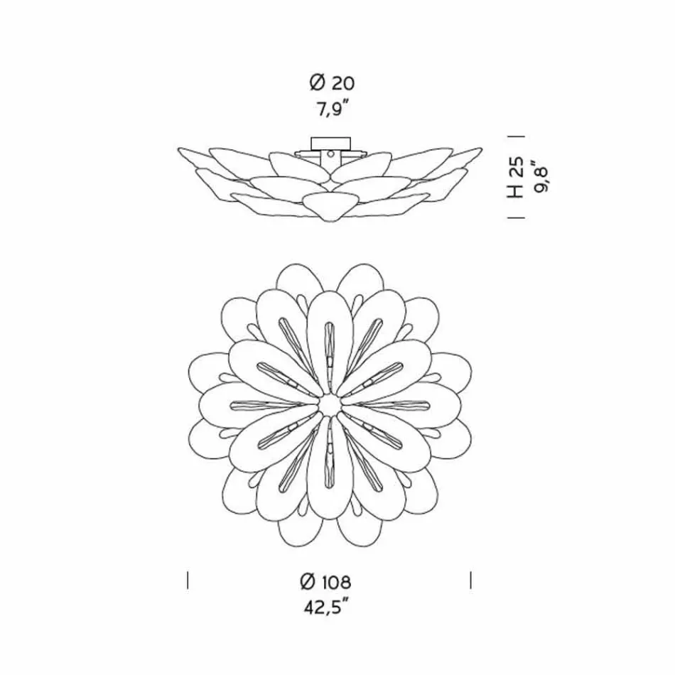 Plafonnier Artisan en Verre Vénitien Fumé, Fabriqué en Italie - Minos Viadurini