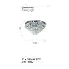 Plafonnier Classique en Métal Argenté et Pampilles en Cristal - Jérôme Viadurini