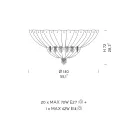 Plafonnier classique en verre de Venise et métal Made in Italy - Fabiana Viadurini