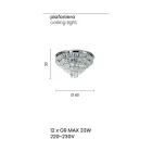 Plafonnier classique en métal doré et pendentifs en cristal de luxe - Jerome Viadurini