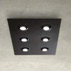 Plafonnier avec plaque de verre plate et rabattable, fabriqué en Italie - Kora Viadurini