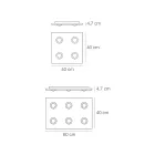 Plafonnier avec plaque de verre plate et rabattable, fabriqué en Italie - Kora Viadurini