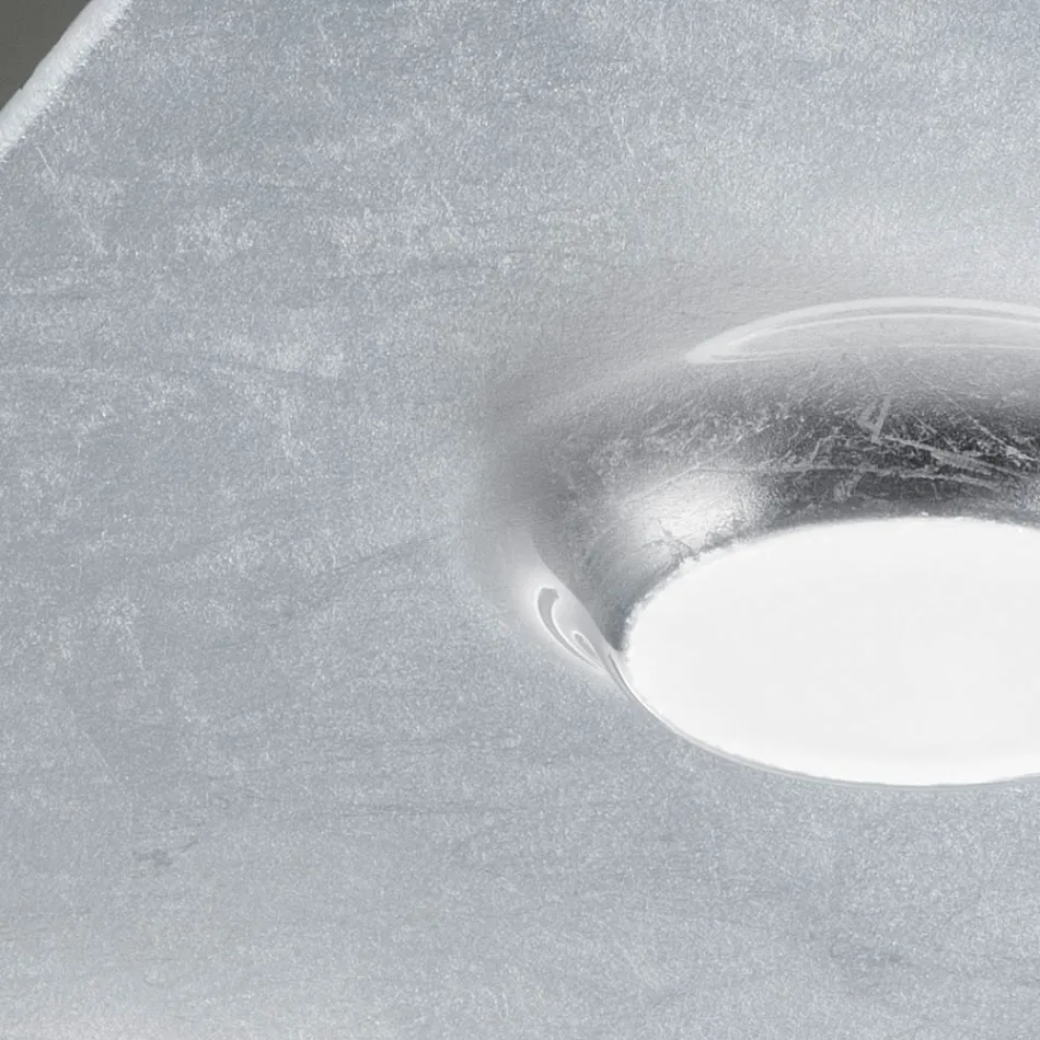 Plafonnier avec plaque de verre plate et rabattable, fabriqué en Italie - Kora Viadurini