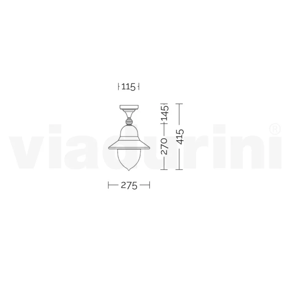 Plafonnier d'extérieur en aluminium de style vintage fabriqué en Italie - Cassandra Viadurini