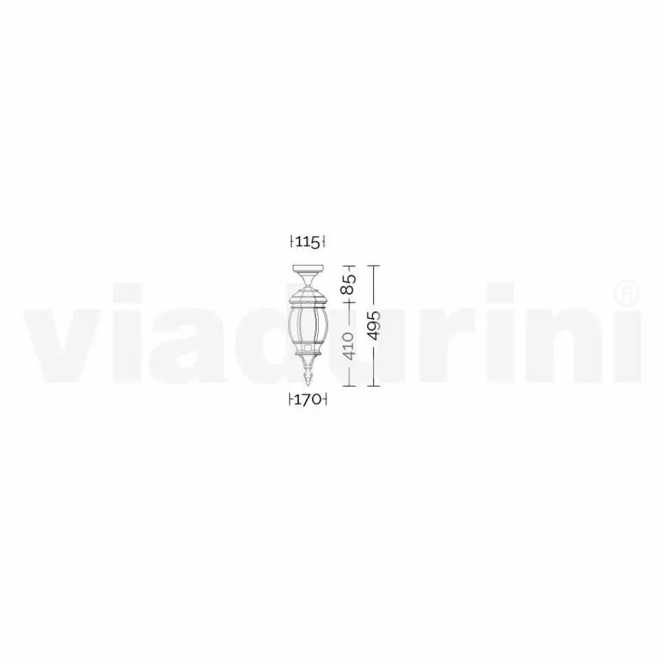 Plafonnier d'extérieur en aluminium moulé sous pression fabriqué en Italie, Anika Viadurini