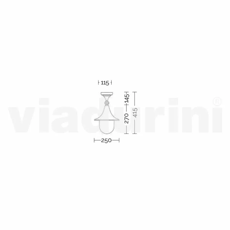 Plafonnier de jardin en aluminium moulé sous pression fabriqué en Italie, Anusca Viadurini