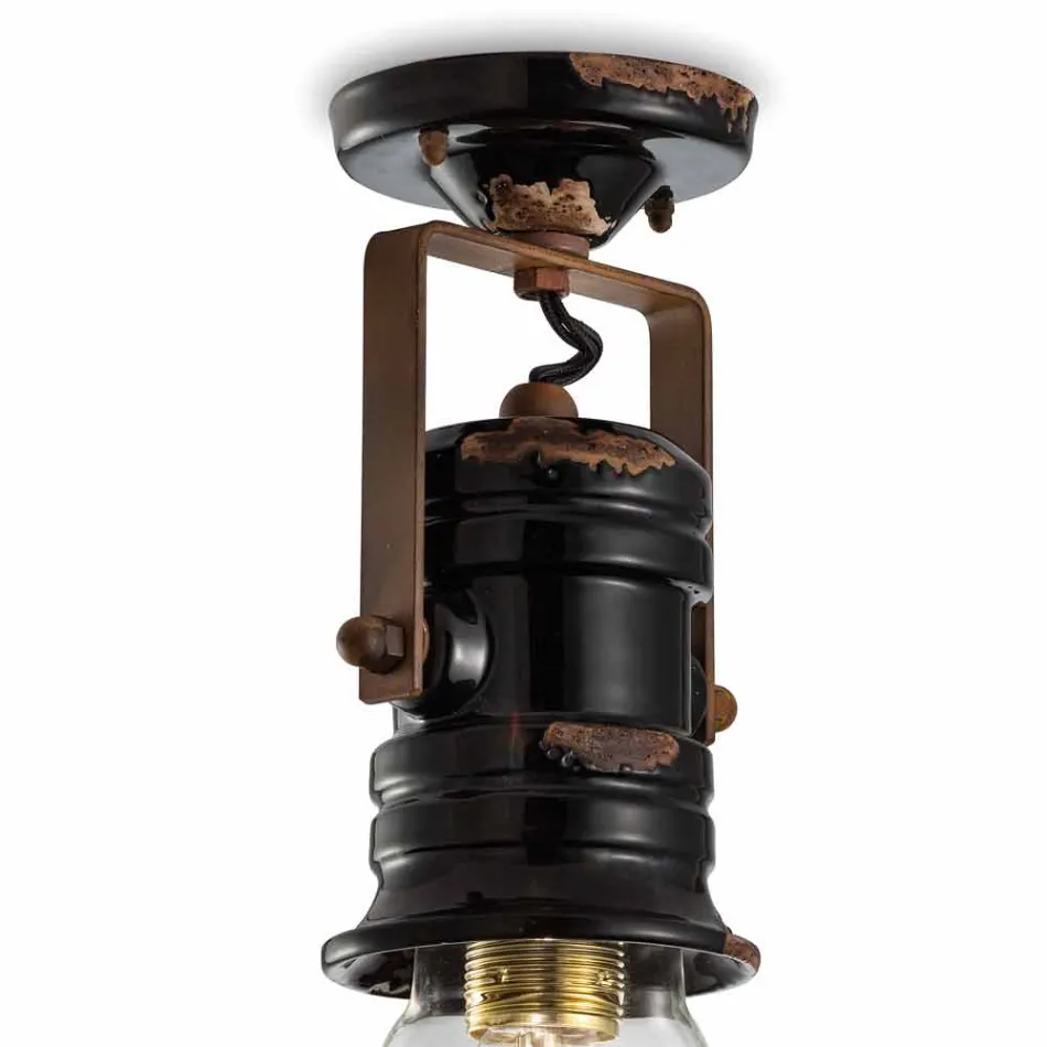 Plafonnier spot céramique plafond, verre et métal Bryanna Viadurini