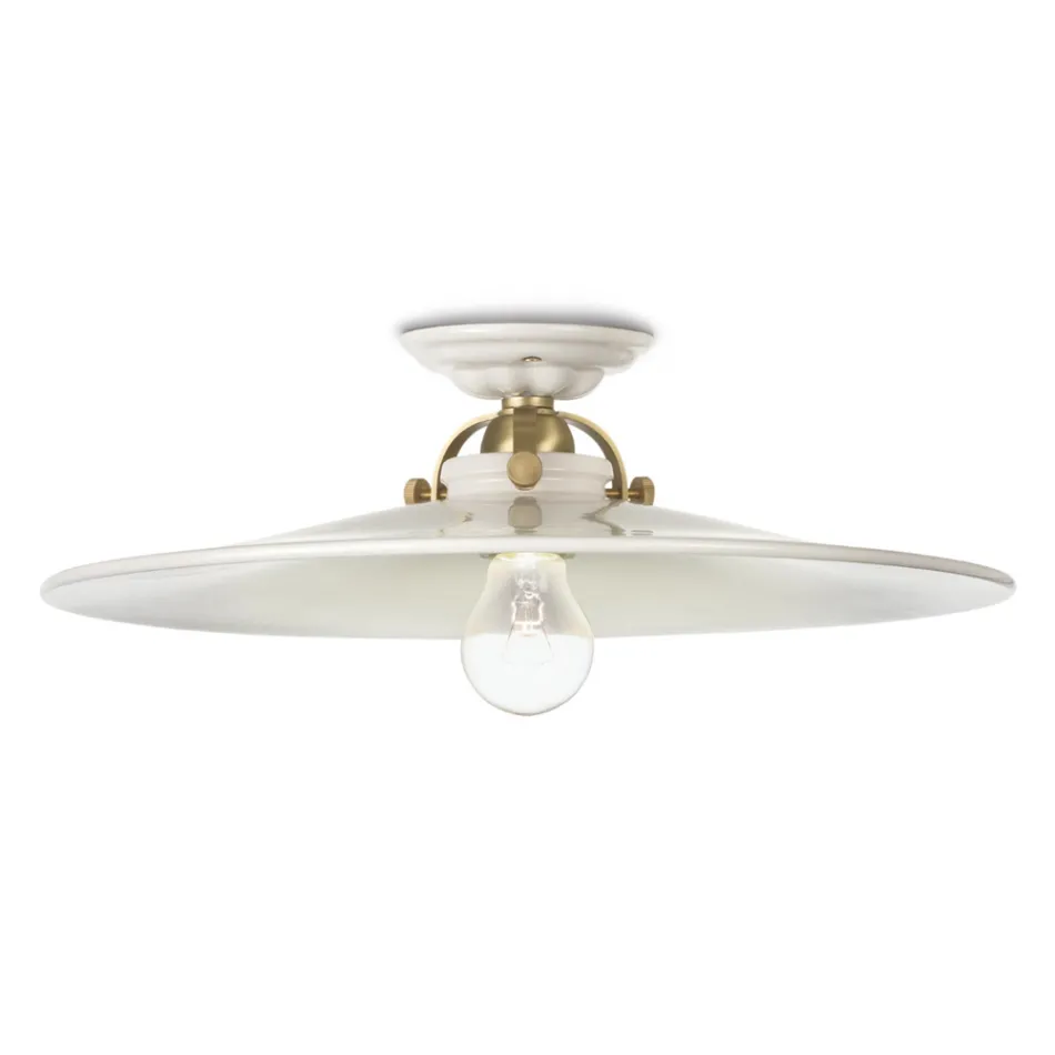 Plafonnier rustique en céramique fait en Italie par Ferroluce Viadurini