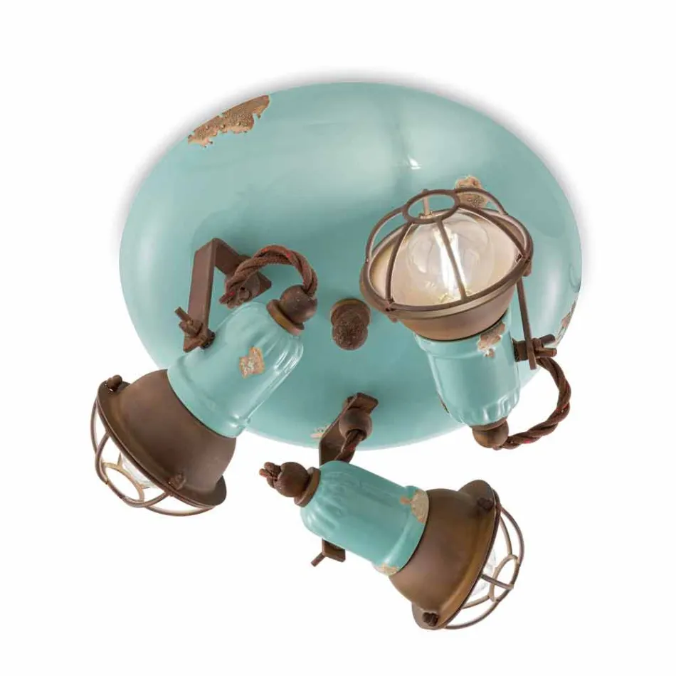 plafonnier design avec trois spots style industriel Allison Ferroluce Viadurini