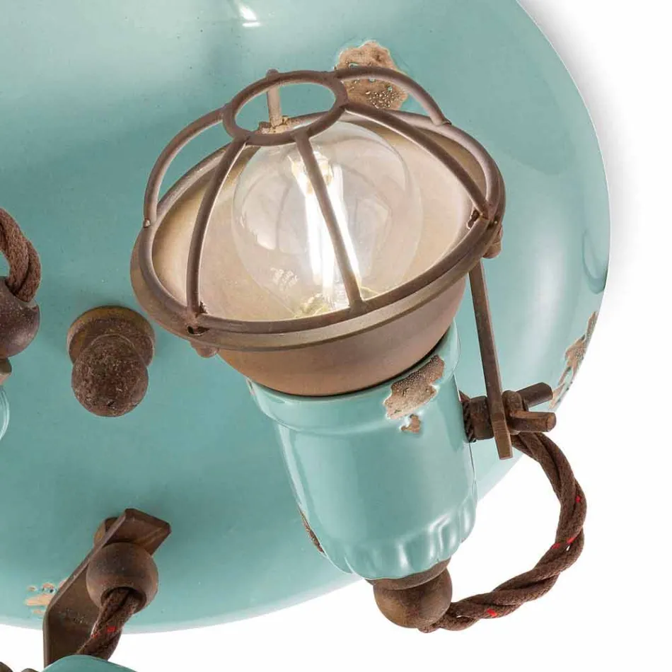 plafonnier design avec trois spots style industriel Allison Ferroluce Viadurini