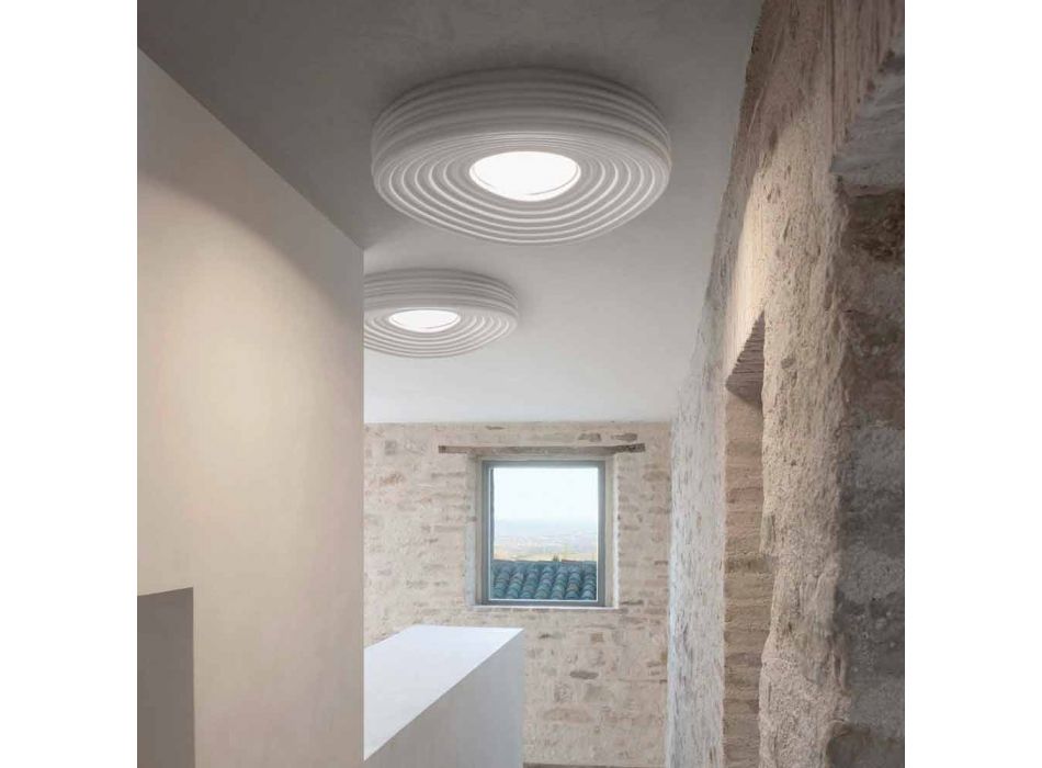 Plafonnier de salon de design moderne en plâtre blanc mat - Réglisse Viadurini