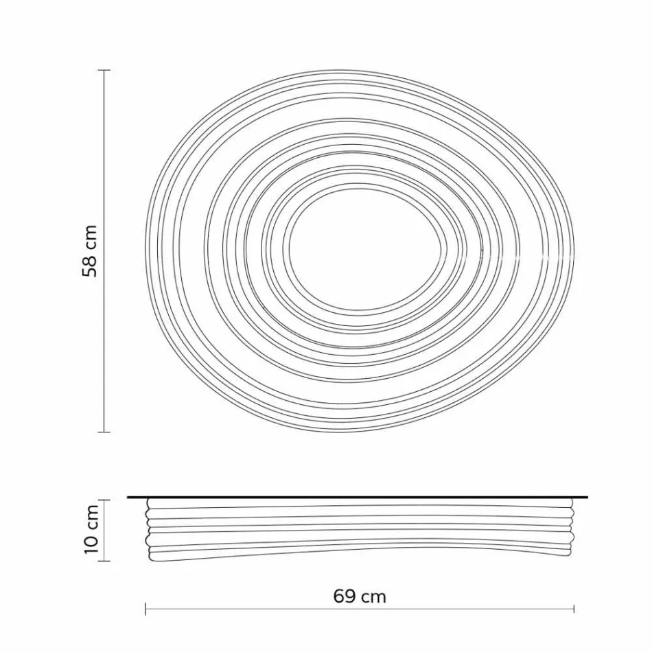 Plafonnier de salon de design moderne en plâtre blanc mat - Réglisse Viadurini