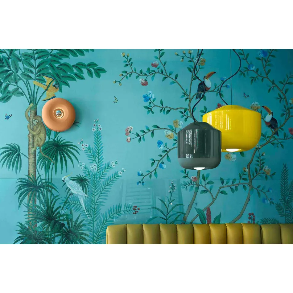 Plafonnier Design Vintage en Céramique Colorée Fabriqué en Italie - Bellota Viadurini