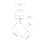 Plafonnier Spot Orientable en Aluminium Blanc ou Noir 4 Pièces - Lazzaro Viadurini