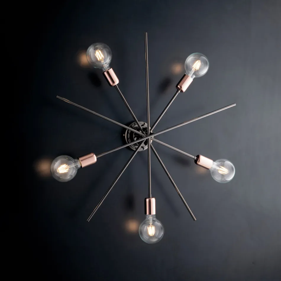 Plafonniers en fer forgé fabriqués en Italie pour la décoration intérieure - Pays-Bas Viadurini