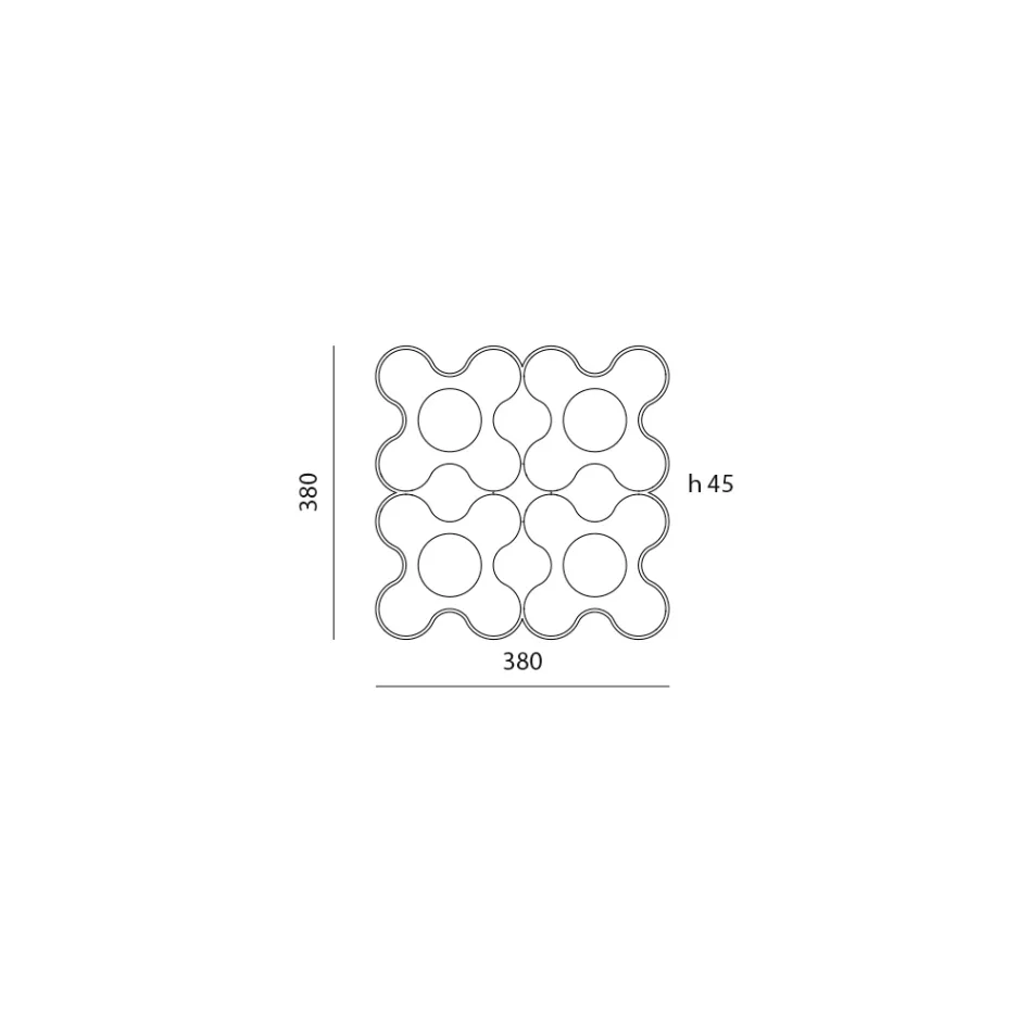 Plafonnier en céramique colorée fait main en Italie - Toscot Clover Viadurini