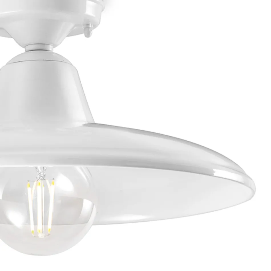 Plafonnier Design Vintage Industriel en Céramique Noire et Fer - Bew Viadurini