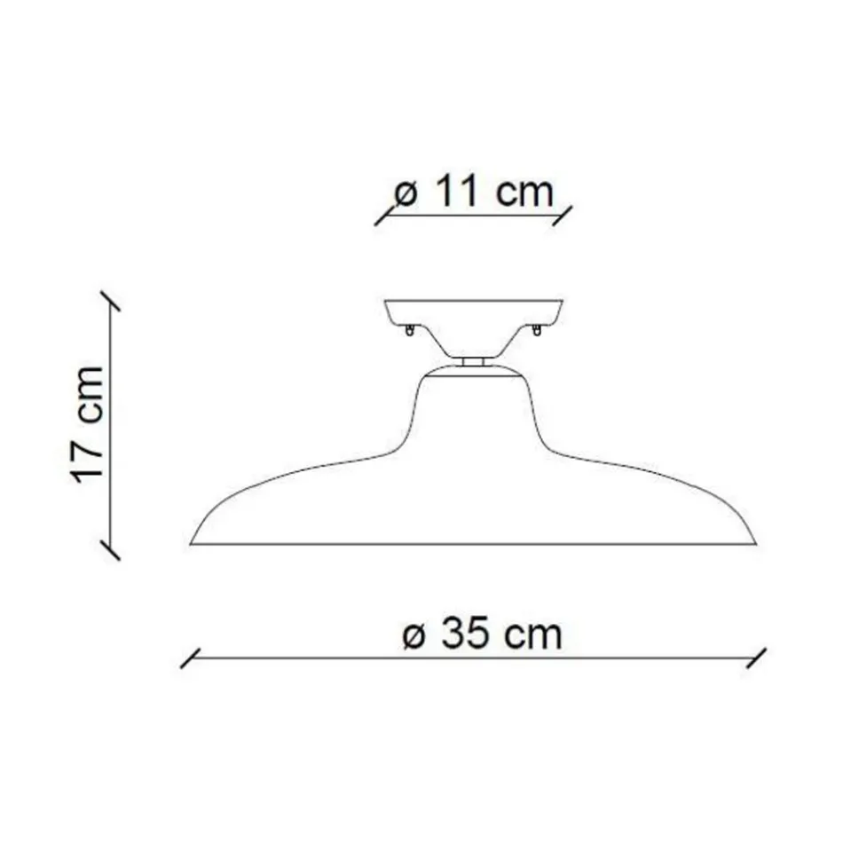 Plafonnier Design Vintage Industriel en Céramique Noire et Fer - Bew Viadurini