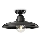 Plafonnier Design Vintage Industriel en Céramique Noire et Fer - Bew Viadurini